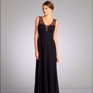 BCBGMaxAzria Ariel Lace Inset Gown Illusion Dress Black size 8